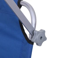 Outsunny Espreguiçadeira de Jardim Dobrável com Toldo e Encosto Reclinável para Jardim Terraço Campismo 187x58x36cm Azul(m-9)