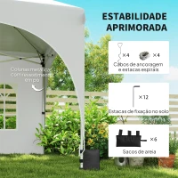 Outsunny Tenda Dobrável 6x3 m Pop-up com 4 Painéis Removíveis Altura Ajustável e Bolsa de Transporte Branco(m-5)