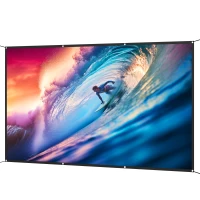 HOMCOM Tela de Projeção Manual 120 Polegadas Formato 16:9 HD 4K/8K para Interior e Exterior Branco(m-11)