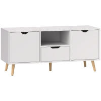 HOMCOM Móvel de TV com Gaveta para Televisores de até 50 Polegadas Aparador de Sala de Estar 110x40x50 cm Branco