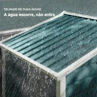 Outsunny Abrigo de Jardim Exterior 2,36m² 213x120x194 cm com Base Reforçada (Piso NÃO Incluído) e Portas de Correr Verde(m-8)