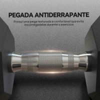 HOMCOM Conjunto de 2 Halteres Hexagonais de 15 kg (30 kg Total) com Pega Metálica Anti-Deslizante Preto e Prateado(m-5)