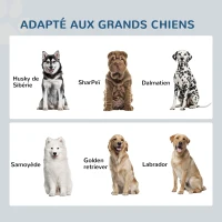 PawHut Gamelle double chien chat - porte-gamelles surélevé rangement 2 en 1 - tiroir, 2 gamelles - acier inox. MDF blanc gris(m-7)