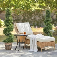 HOMCOM Set of 2 Artificial Plants, Topiary Spiral Cypressd Trees with Pot, for Home Indoor Outdoor Decor, 120cm(m-2)