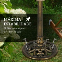 Outsunny Banho para Pássaros de Jardim Exterior 71 cm com Design Folha de Lótus e Acabamento Envelhecido Leve e Resistente Bronze(m-7)