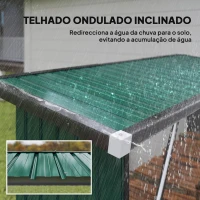 Outsunny Abrigo para Lenha de Aço Galvanizado com Base Elevada e Teto Inclinado 213x66,5x150 cm Cinzento Escuro(m-6)