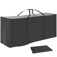 Outsunny Bolsa de Armazenamento para Almofadas de Jardim Impermeável Bolsa de Arrumação para Árvore de Natal 175x55x75 cm Preto(m-10)