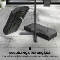 Outsunny Base para Chapéu de Sol de 2 Peças em HDPE Recarregável com Água 80 kg ou Mistura de Areia e Água 105 kg Preto(m-6)