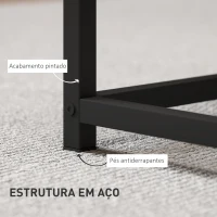 HOMCOM Conjunto de 2 Mesas de Centro Mesas Ninho Modernas Mesas Auxiliares Pés de Aço para Sala Quarto Escritório Carvalho(m-7)