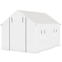 Outsunny Estufa tipo Túnel 2x3x2 m Estufa de Exterior com 4 Janelas de Malha e Porta com Fecho de Correr Estufa para Cultivos Anti UV Branco(m-11)