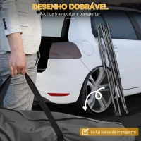 Outsunny Suporte para Cama Rede Dobrável 2 em 1 Suporte para Cadeira Suspensa com Estrutura Metálica e Bolsa de Transporte, Preto(m-5)