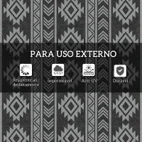 Outsunny Tapete de Exterior Reversível 182x274 cm Impermeável Anti-UV para Viagens em Caravana Preto e Cinzento(m-6)