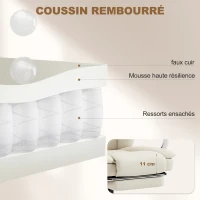 HOMCOM Chaise bureau ergonomique, fauteuil de bureau avec dossier inclinable, hauteur réglable, 64x73x112-120cm, beige(m-5)