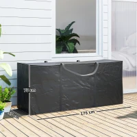 Outsunny Bolsa de Armazenamento para Almofadas de Jardim Impermeável Bolsa de Arrumação para Árvore de Natal 175x55x75 cm Preto(m-3)