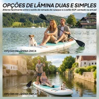 Outsunny Prancha Paddle Surf Insuflável SUP Extra Longa de 335 cm com Assento Remo Conversível Quilhas Bomba e Mochila Carga 180 kg(m-5)