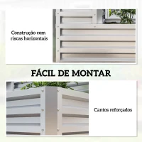 Outsunny Caixa de Cultivo de 2 Níveis em Aço Galvanizado com Design em Escada e Fundo Aberto  120x101x58 cm Prata(m-5)