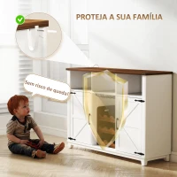 HOMCOM Aparador de Cozinha Rústico com Prateleiras Ajustáveis e Suporte para Garrafas 120x37x88 cm Branco(m-8)
