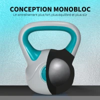 SPORTNOW Kettlebell 10 kg, haltère avec poignée ergonomique, haltère à boule, musculation, entraînement, 22 x 16 x 26 cm, bleu(m-7)