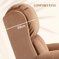 HOMCOM Poltrona Relax Levanta Pessoas Elétrica Poltrona Elevatória com Massagem Poltrona Reclinável com Aquecimento Marrom(m-7)