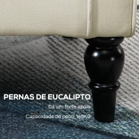 HOMCOM Poltrona de Sala de Estar Poltrona Moderna para Dormitório com Pés de Madeira Poltrona Individual 74x86x102 cm Creme(m-7)