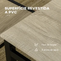 HOMCOM Conjunto de Mesa e Cadeiras de Refeição Mesa de Cozinha Retangular com 4 Cadeiras Estilo Moderno Carvalho e Preto(m-6)