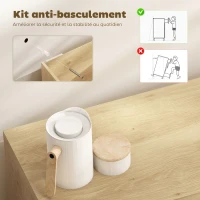 HOMCOM Buffet Salon, Meuble de Rangement Moderne avec Portes à Fermeture Douce et Étagères Ajustables, 78 x 39 x 79 cm, Chêne(m-8)