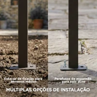Outsunny Pérgola de Jardim Adossada 3x3 m com Telhado Retrátil Proteção UPF30+ e Drenagem Pérgola de Exterior em Creme(m-7)