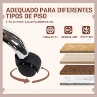 HOMCOM Cadeira de Escritório com Rodas Cadeira para Secretária com Função Inclinável Assento Amplo Sem Braços 60x65x83-93 cm Rosa(m-14)