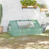 Outsunny Estufa Pequena para Cultivo com 4 Janelas Enroláveis, Estrutura de Aço e Cobertura PE Anti-UV 180x140x80 cm Verde(m-2)