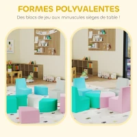 AIYAPLAY Parcours motricité bébé 8PCS, module motricité bébé mousse EPE et housse en PU, design table et chaises, multicolore(m-4)