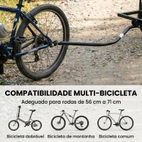 SPORTNOW Reboque para Bicicleta de Carga 40 kg Carrinho de Mão de Aço com Bandeira Vermelha Rodas de 16 Polegadas 145x60x42 cm Preto(m-9)
