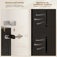 HOMCOM Sapateira para Entrada com Prateleiras Ajustáveis para 20 Pares de Sapatos 72x34,5x103 cm Preto(m-7)