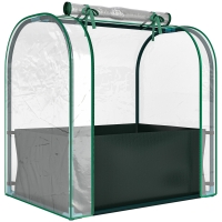 Outsunny Mini Estufa com Bolsa de Plantação Estufa Pequena Portátil para Interior e Exterior 68x50x70 cm Verde
