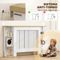 HOMCOM Cobertura para Radiadores com Prateleiras Desenho Moderno de Ripas para Sala de Estar Quarto 152x19x83 cm Branco(m-7)
