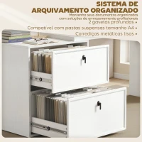 HOMCOM Secretária Reversível em Forma de L com 2 Gavetões Arquivadores, Design Moderno para Espaços Pequenos, Escritório Branco(m-5)