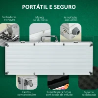 SPORTNOW Conjunto de Póquer Profissional com 500 Fichas de 11,5 g 2 Baralhos de Cartas 5 Dados Prata(m-6)