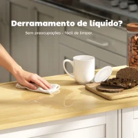 HOMCOM Ilha de Cozinha com Rodas Bancada Dobrável 2 Portas com Fecho Suave 2 Gavetas 6 Prateleiras Abertas 120x65x89 cm Branco(m-8)