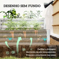 Outsunny Caixa de Cultivo de 2 Níveis em Aço Galvanizado com Design em Escada e Fundo Aberto  120x101x58 cm Prata(m-6)
