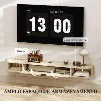 HOMCOM Móvel de TV Suspenso com  Orifício para Cabos Estilo Moderno para Televisão 60 Polegadas 140x24x16 cm Madeira(m-5)