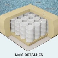 HOMCOM Sofá de 2 Lugares para Sala com Apoio de Braços Almofadas e Assento Acolchoado Capa de Almofada Lavável 140x78x83 cm Azul Claro(m-5)