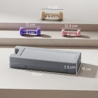 HOMCOM Conjunto de 6 Halteres Hexagonais de 1,5 kg 1 kg e 0,5 kg com Revestimento de PU e Mala 43x18x7,5 cm Multicolor(m-3)