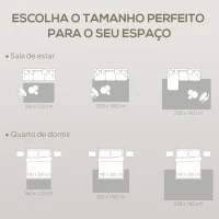 HOMCOM Tapete Sala de Estar 160x230 cm Tapete Pelo Curto Estilo Moderno Base Antiderrapante Tecida à Máquina Cinzento(m-6)