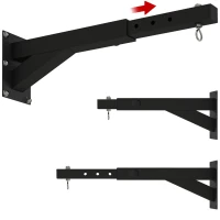 SPORTNOW Suporte para Saco de Boxe de Parede com Distância Ajustável de 45-65 cm Gancho Giratório de 360° e Correntes Preto(m-11)