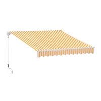 Outsunny Toldo Manual Retrátil 350x250 cm, Toldo Exterior para Terraço com Ângulo Ajustável, Braço Articulado, Montagem à Parede, Estrutura de Alumínio, Anti-UV e Impermeável, para Jardim, Laranja(m-10)