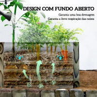 Outsunny Floreira Exterior Grande Retangular de Aço Galvanizado para Terraço com Base Aberta 180x90x57,5 cm Madeira(m-6)