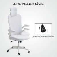 Vinsetto Cadeira de Escritório em Malha com Encosto Alto Apoio de Cabeça Ajustável Suporte Lombar 4D 62x64x120 cm Branco(m-4)