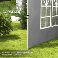 Outsunny 2 Paredes Laterais para Tenda de 3x3 / 3x4 m 295x195 cm Parede de Substituição de Tecido Oxford para Tendas Dobráveis Cinzento Claro(m-5)