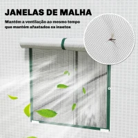 Outsunny Estufa de Exterior com Janelas de Rede e Porta com Fecho de Correr para Cultivar Plantas e Flores 196x77x197 cm Branco(m-6)