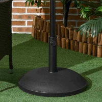 Outsunny Pied de parasol rond 25 kg support parasol en ciment pour terrasse piscine patio jardin Ø 49 x 37 cm noir(m-10)