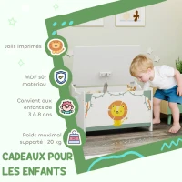 AIYAPLAY Coffre à jouets avec couvercle, coffre de rangement enfant avec charnières de sécurité, 60 x 37 x 39 cm, vert(m-7)